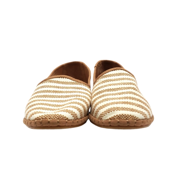 J. Jill Marina Knit & Leather Flats Tan/White Stripped Sz 7.5 - Picture 6 of 11
